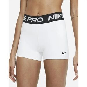 NIKE | Nike Womens Pro 3" Shorts in White/Black/Black size large